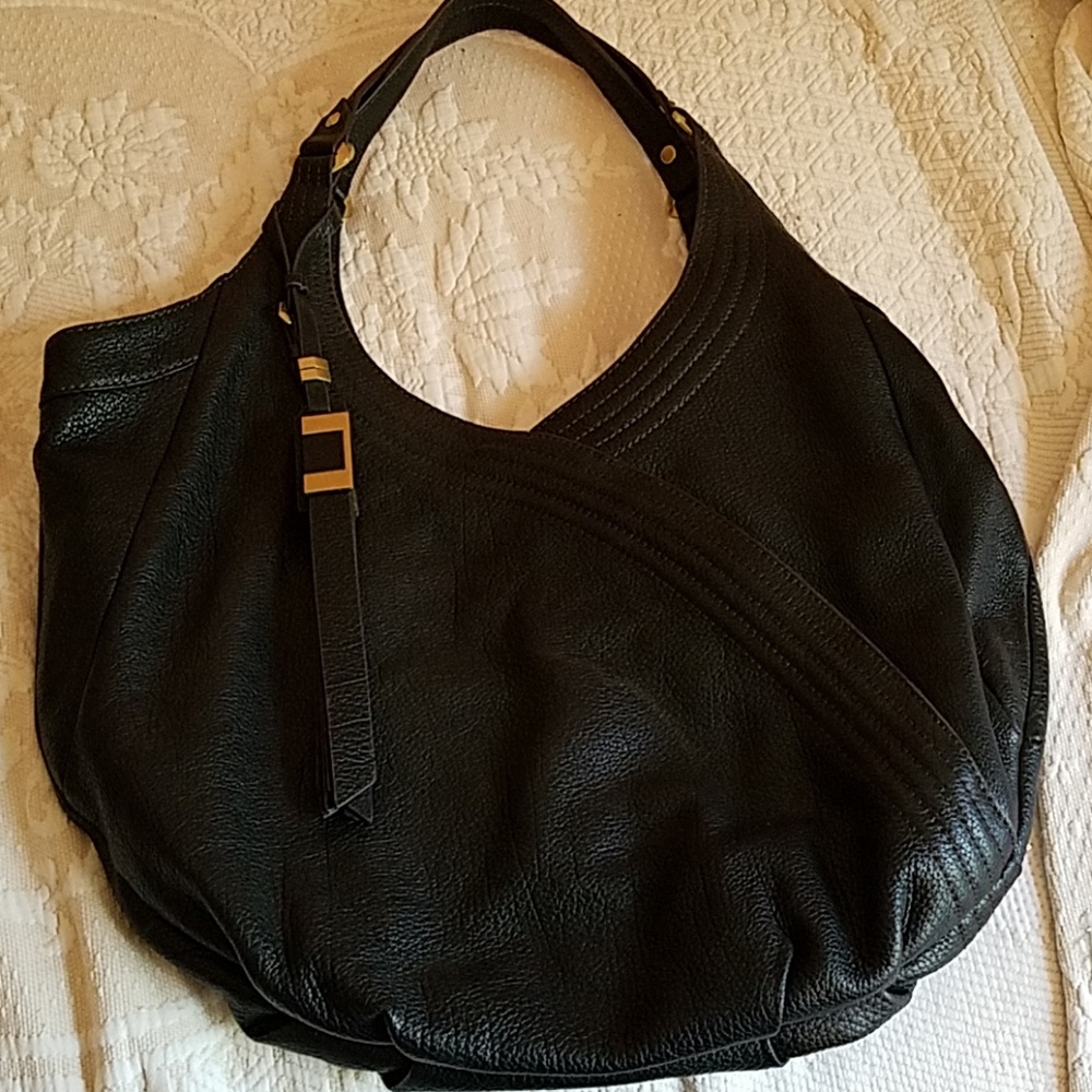 Oryany Black Leather Hobo
